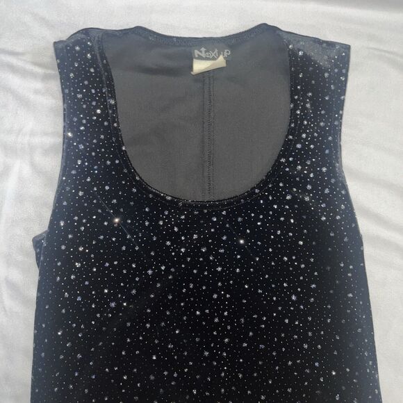 Women’s S Small Prom Vintage Gothic Maxi Dress Sparkles 90s Velvet - Picture 4 of 10